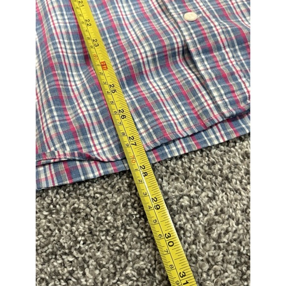 johnnie O Hangin Out Mens Plaid Button Down Shirt Blue Pink Small Casual - Picture 5 of 6
